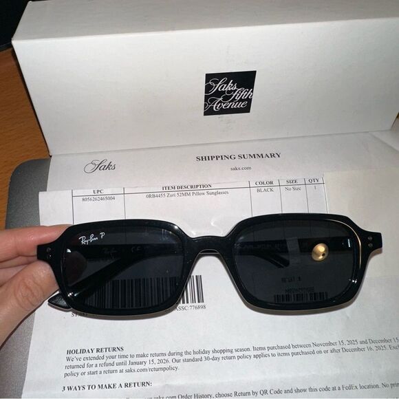NWT Ray Ban Zuri Bio-based Black Polarized Sunglasses size 52-19 RB4455 main image 9